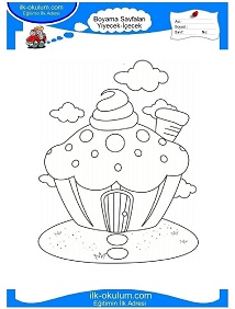 Çocuklar İçin Cupcake Boyama Sayfaları 